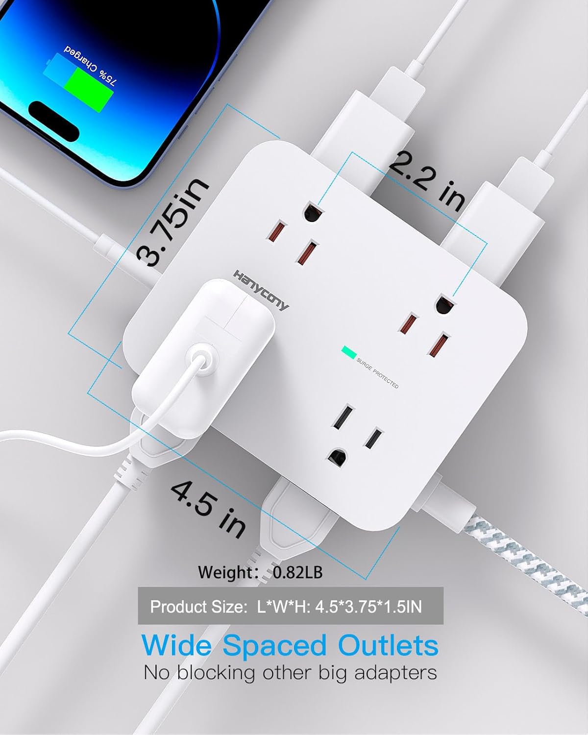 HANYCONY Power Strip photo 4